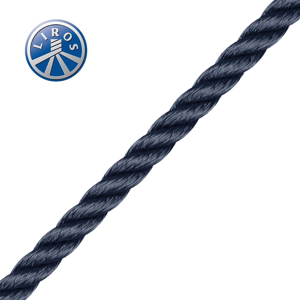 Σχοινί 3-κλωνο πολυεστερικό Liros (navy) - compomare.gr