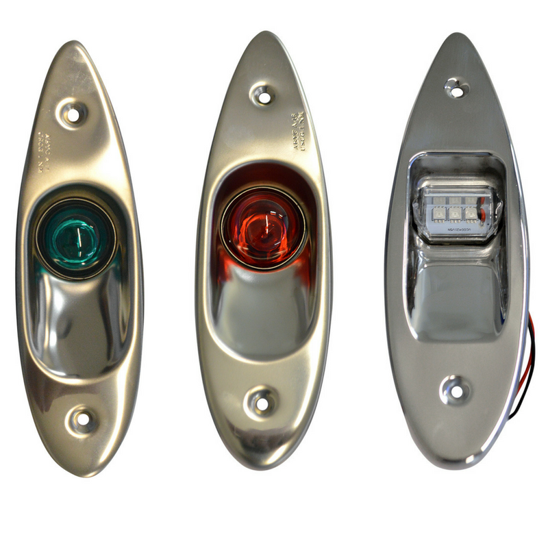 ΦΑΝΟΙ ΠΛΕΥΡΙΚΟΙ ΝΑΥΣΙΠΛΟΪΑΣ ΙΝΟΧ 12V, ΧΩΝΕΥΤΟΙ  (ζευγος) - compomare marine chandlers