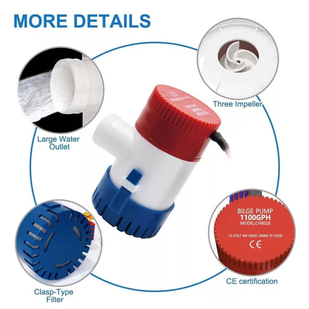 Αντλία σεντίνας WWB 500 31lt/min 12V - Compomare.gr